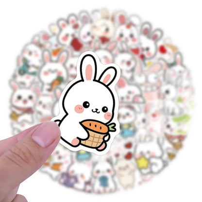 60/120PCS Cute Animal Series Rabbit Graffiti Stickers Luggage Water Cup Scooter Stickers