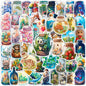 10/30/50PCS INS Style Bottle World Cartoon Aesthetic Stickers Luggage Skateboard Cute Graffiti Girl Gradient Sticker Decal Toy