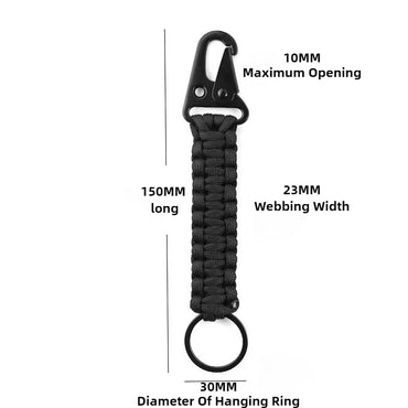 Paracord Survival Bracelet Keychain Handwoven Wrist Strap for Hiking and Camping Backpack - 1 or 20 Pack