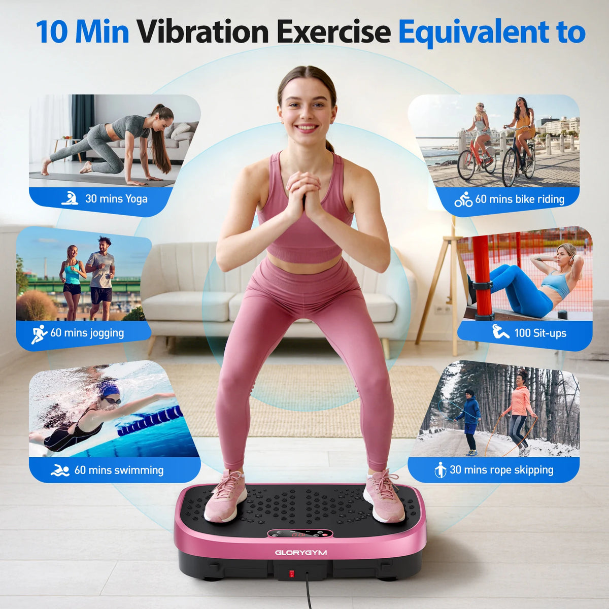 Vibration Plate Exercise Machine – 120 Speed Levels, 330lb Capacity, Whole Body Workout Platform for Home Gym, Fat Burning & Muscle Relaxation, 7 Colors