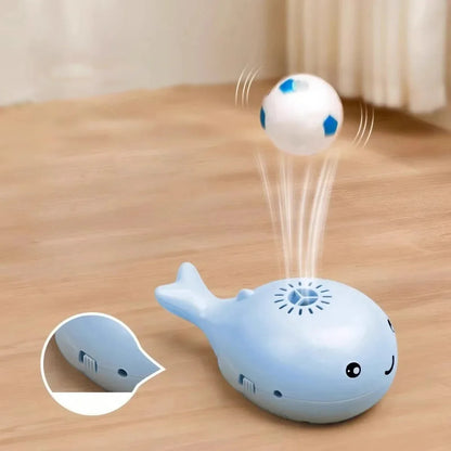 Whale-Shaped Electric Floating Ball Cat Toy USB Rechargeable Dual-Function Fan Portable 3C Certified