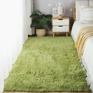 VIKAMA Solid-Color Plush Carpet - Soft And Fluffy Cushion For The Bedroom - Floor Mat For The Living Room Area - Home Decoration