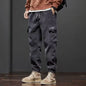 Men's Elastic Waist Drawstring Jogger Pants Stretch Straight Harem Cargo Ankle-Length
