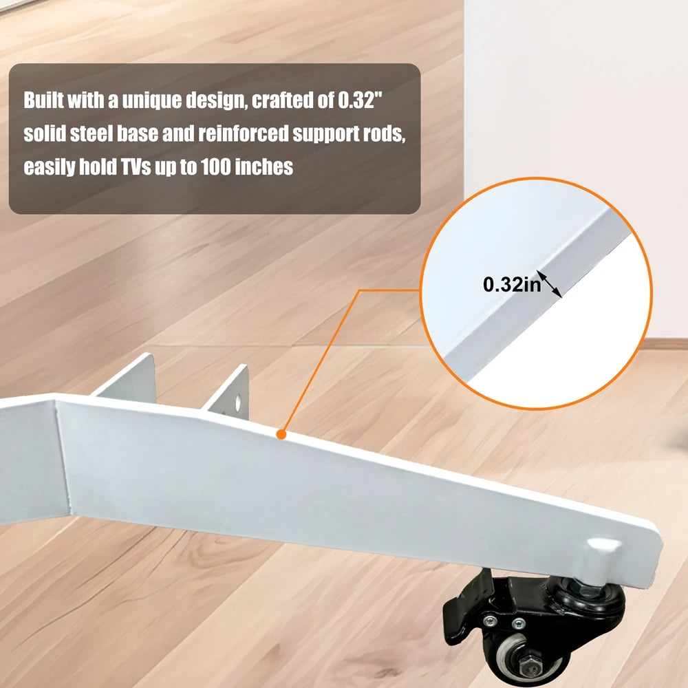 Rolling TV Stand for 40-100 Inch TVs with Shelf