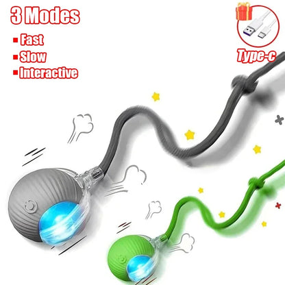 Rechargeable Interactive Cat Ball with Tail 1-3 Pack Automatic Rolling Pet Toy Imitates Mouse