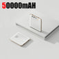 50000mAh Mini Power Bank - Large Capacity Fast Charging Portable Charger with 4 Built-In Cables (USB-C, Lightning, Micro USB) for Smartphones