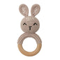 BPA Free Baby Wooden Teether Crochet Rattle Toy for Newborns