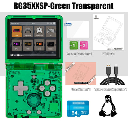 3.5-inch (8.9 cm) Flip Handheld Game Console – 64GB, 64‑Bit Linux IPS Clamshell Retro Gaming with WiFi & HDMI