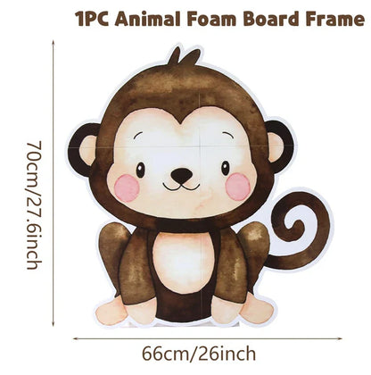 70cm Big Jungle Animal Party Stand Ornament Safari Happy Birthday Party Decoration Kids Jungle Woodland Party Decor Baby Shower