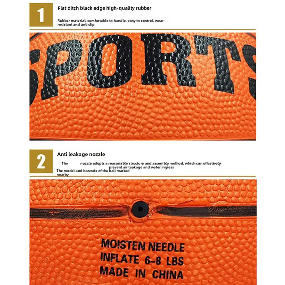 PU Leather Basketball — Wear-Resistant Indoor & Outdoor, Sizes 3/5/7