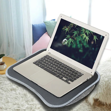 Portable Foam-Filled Lap Desk Pillow for Laptop & Tablet — Bed and Sofa Computer Table with Handle