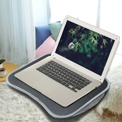 Portable Foam-Filled Lap Desk Pillow for Laptop & Tablet — Bed and Sofa Computer Table with Handle