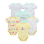 3/6 PCS Baby Cotton Bodysuits Set Short Sleeve Summer Outfits for Newborn Boys & Girls 0–12 Months