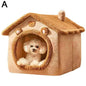 Thick Plush Semi-Enclosed Cat & Small Dog House Bed 13 x 11.8 x 12.6 in (33 x 30 x 32 cm) Removable Washable Cushion Non-Slip Base