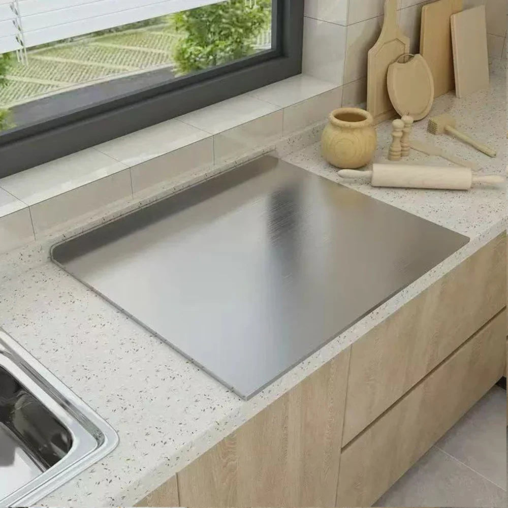 Stainless Steel Chopping Board L-Shaped Large Size Double Panel Multifunctional Home Kitchen Fruit Cutting And Kneading Panel