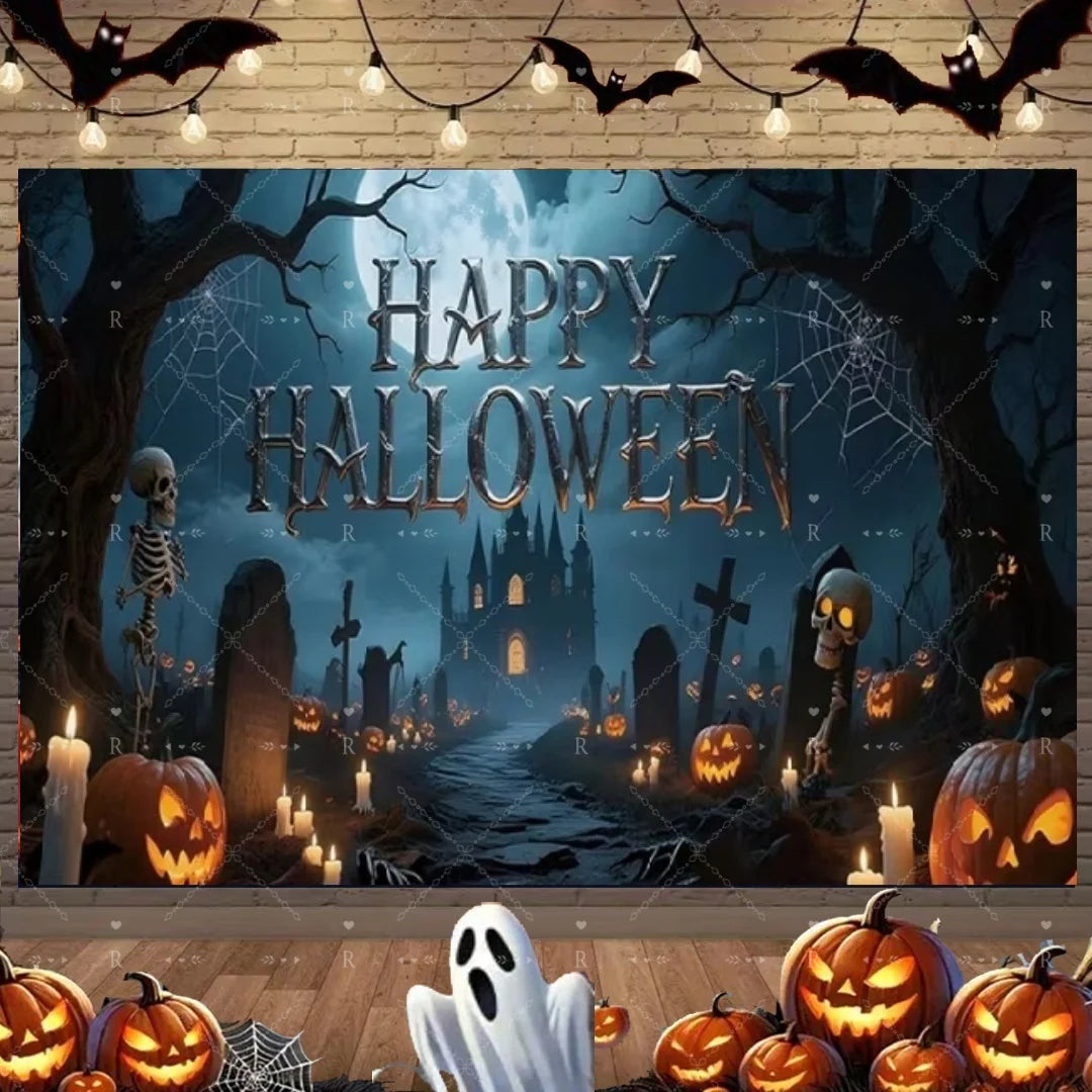 Halloween Photography Backdrop, Printed Vinyl