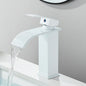Matte Black Waterfall Basin Faucet - Single-Handle Mixer Tap for Bathroom Sink (Deck-Mounted, Hot & Cold)