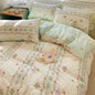 Pink Floral Brushed Microfiber Bedding Set Duvet Cover, Flat Sheet & Pillowcases (Twin/Full/Queen/King)