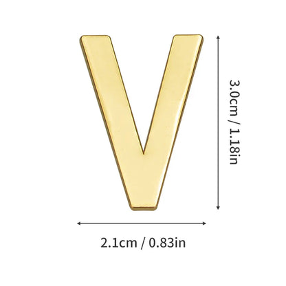 1Pcs Metal Self Adhesive House Number English Alphabet Letters for Apartment Room Door Plate Table Mailbox Number Stickers 3*2cm