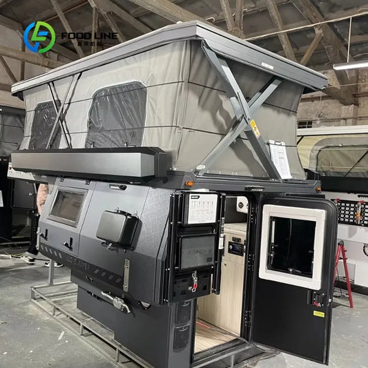 Truck Camping Cabin, Fully Equipped Pop-up Camping Cabin with Shower, Kitchen, Bed, and Storage, Suitable for Outings and Travel