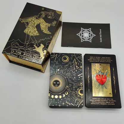 New Version Premium Quality Gold Foil Tarot Divination Oracle Cards With Colorful Illustrated Manual and Megnetic Box