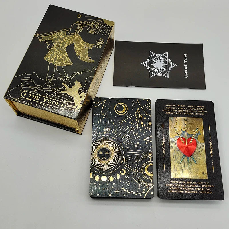 Fantastic 80 Pieces Silver foil Tarot Cards Waterproof PVC Quality With Flip Box As A Luxury Gift