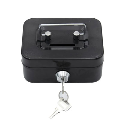 Small Lockable Cash Box with Key – Coin Tray for Coins & Notes