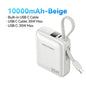 35W 10000mAh Mini Power Bank PD Fast Charge with Built-in USB-C Cable, LED Display, Dual-Port Portable Charger