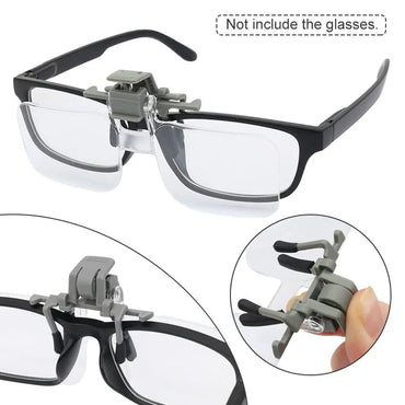 2X Clip-On Reading Magnifier Glasses – Lightweight Acrylic Lens for Needlework, Crafts, Coins & Stamps