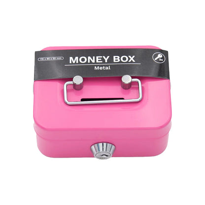 Small Lockable Cash Box with Key – Coin Tray for Coins & Notes