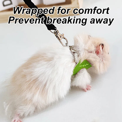 4-Pack Small Pet Harness and Leash Set - Escape-Proof Adjustable Collar for Hamsters, Sugar Gliders, Squirrels