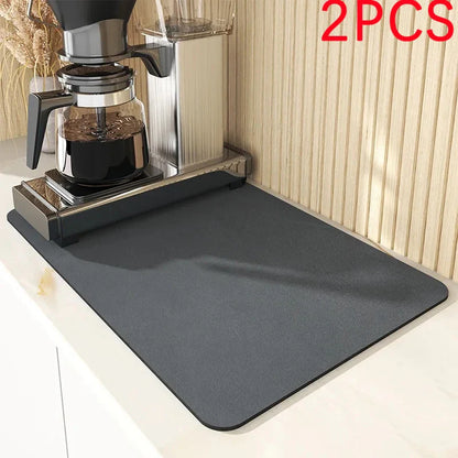 Absorbent Diatom Mud Dish Drying Mat – Non-Slip Quick-Dry Kitchen & Bathroom Drain Pad
