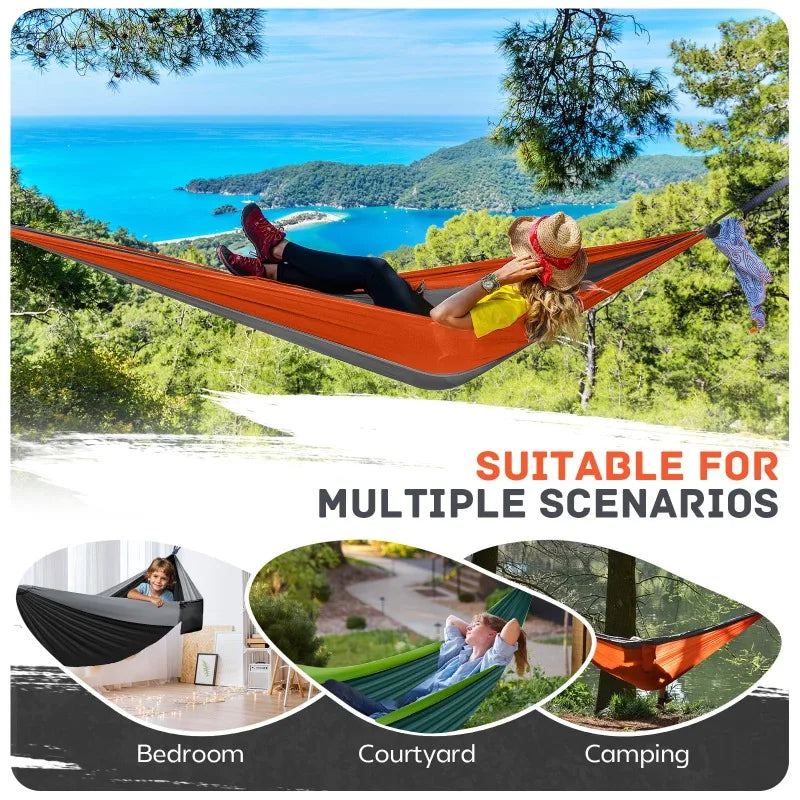 Camping Hammock Lightweight, Portable Hammocks Parachute Hammock with