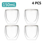 Double Wall Borosilicate Glass Mug - Heat-Resistant Insulated Tumbler for Coffee, Tea, Whiskey, Beer & Cocktails - Gift