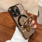 Luxury MagSafe Bracket Case for iPhone 16 & 17 – Clear Acrylic with Magnetic Ring Stand
