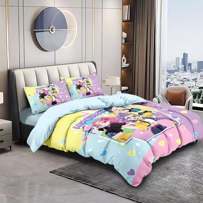 3-Piece K-Pop Demon Hunters Printed Microfiber Bedding Set, Soft 100% Polyester, Machine Washable, Fits Beds 3.3–9 ft (1.0–2.8 m)