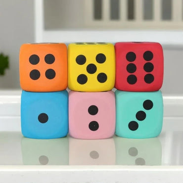 8cm Soft Foam Dice (3.15 in) – Large Six-Sided Counting Toy for Kids, Classroom Math Learning Aid