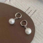 Vintage Circle Drop Earrings – Baroque Pearl Gold Earclips for Women