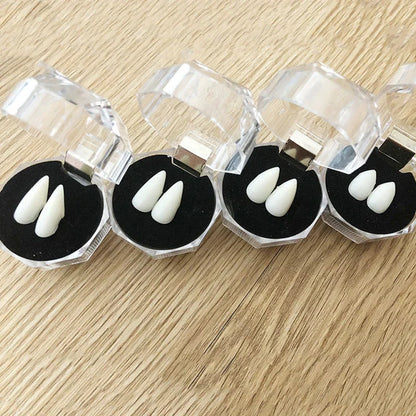 Vampire Costume Fangs, White Resin 1.7cm Pair