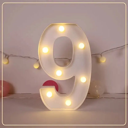 21.8cm White LED Letter&Number Night Lights,Battery Powered Decoration Lights,Wall Lights For Wedding,Birthday,Party,Christmas