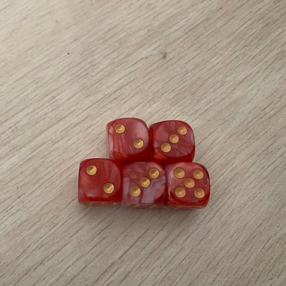 5pcs/set Two Colors Dice Puzzle Board Game Accessory  6 Sided Point Dice Funny Game 16mm