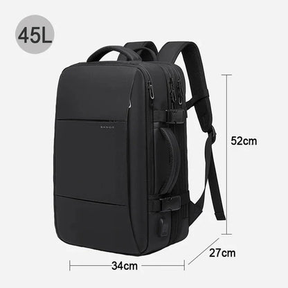 Expandable Business Backpack for Men - 17.3" Laptop, USB, Waterproof Travel Bag