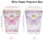 Butterfly Candy Gift Box Pink Purple Butterfly Birthday Party Decorations Kids Wedding Supplies Baby Shower Cookie Biscuit Box