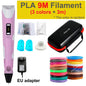 3D Printing Pen for Kids with Travel Case — PLA 1.75mm Filament, LED Display, Adjustable Temp & Speed, DIY Drawing Gift