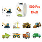 500/1000 Pcs Easykart Truck Vehicle Stickers Construction Stickers Roll For Kids Teens Vehicle Car  Potty Stickers For Home Part
