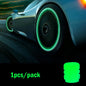 Glow-in-the-Dark Luminous Tire Valve Caps Set of 4 — Fluorescent Wheel Valve Stem Caps Universal for Car Motorcycle Bicycle