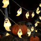 LED Halloween String Lights Battery Powered Decoration Lamp Indoor Outdoor Atmosphere Ghost Lights For Home Party Festival Decor