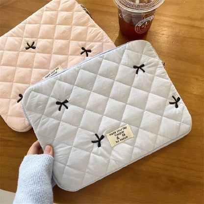 Floral Laptop & Tablet Sleeve 13–16 Inch — Soft Polyester Zipper Pouch