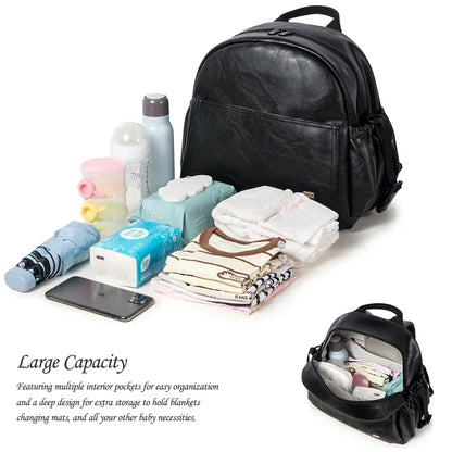 Large Capacity Waterproof Diaper Bag Backpack – Nappy Changing Bag for Moms