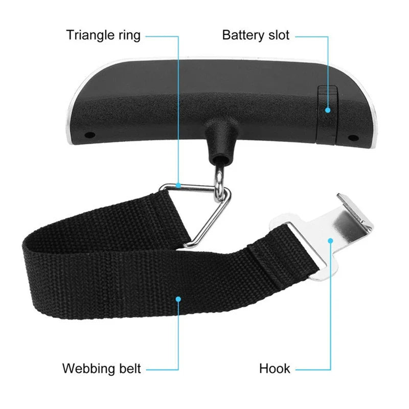Portable Luggage Scale 110lb/50kg Digital LCD Hanging Travel Bag Scale with Backlight & Tare